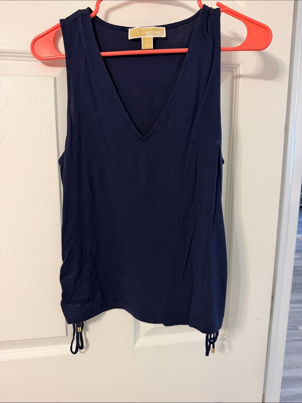 MICHAEL Michael Kors Navy V-Neck Drawstring Tank Top